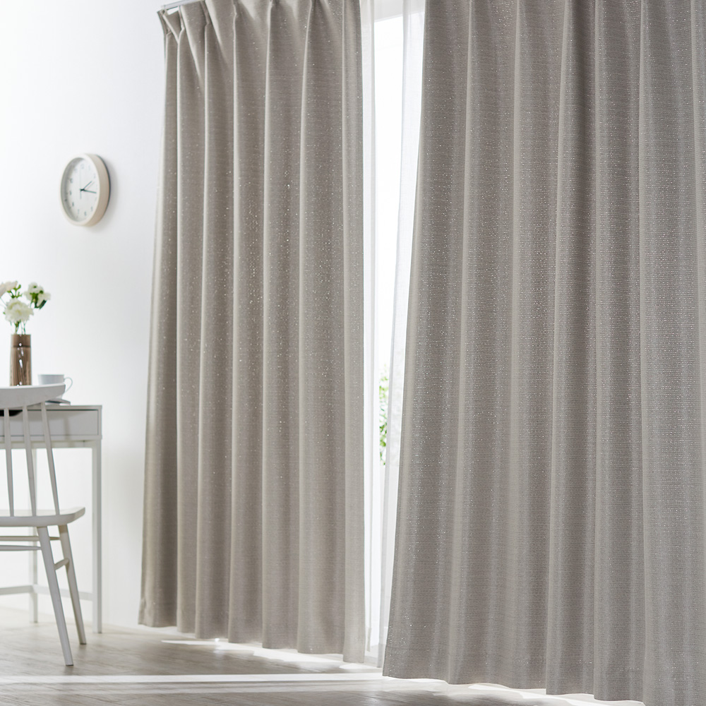 【ベルメゾン】【99サイズ】ナチュラルな織り生地とラメ糸が美しい厚地カーテン 【ベルメゾン】【99サイズ】ナチュラルな織り生地とラメ糸が美しい厚地カーテン