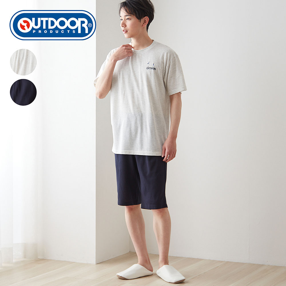 【アウトドアプロダクツ/OUTDOOR PRODUCTS】【メンズ】メッシュ天竺半袖ハーフパンツパジャマ