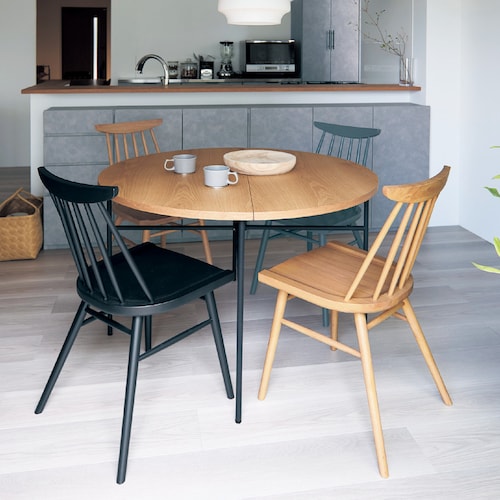 折りたたみ円形ダイニングテーブル ＜直径110cm＞＜4人用＞