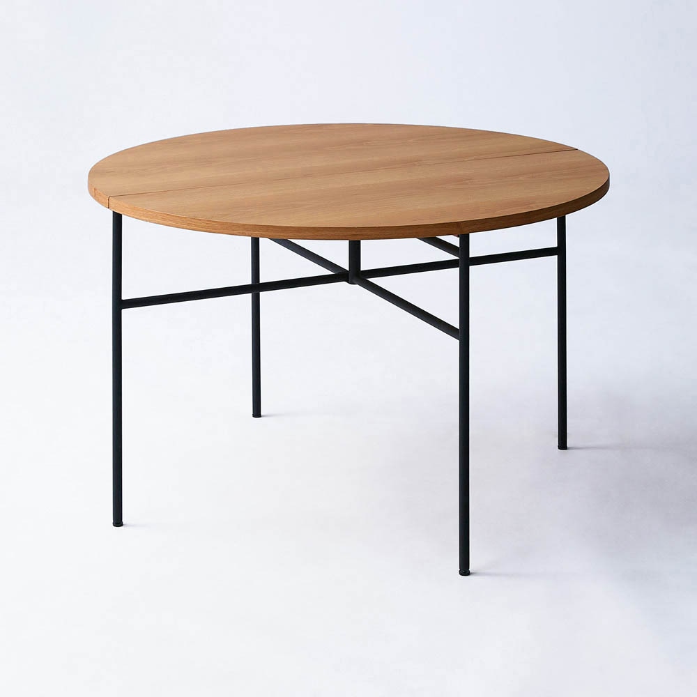 折りたたみ円形ダイニングテーブル ＜直径110cm＞＜4人用