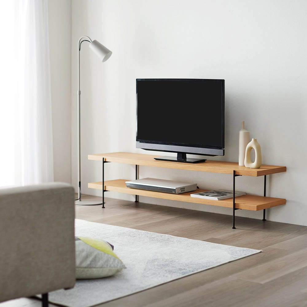 オーク材のアイアンテレビ台 ＜幅140cm／幅180cm＞(BELLE MAISON DAYS