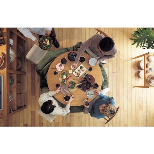 2WAYで使える円形ダイニングこたつテーブル【低くしても使える！】＞ ＜直径約100cm＞＜2～4人用＞
