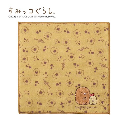 【クリアランス】【1回のみお届け】[とんかつとえびふらいのしっぽ] 「すみっコぐらし」今治ガーゼタオルハンカチ