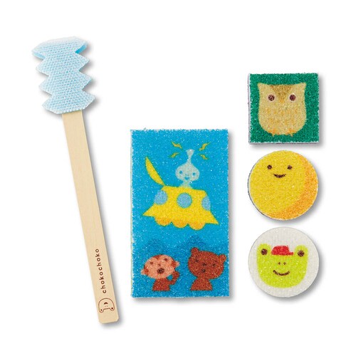 【クリアランス】【1回のみお届け】[星降り山] 「ちょこちょこ」おそうじスポンジセット