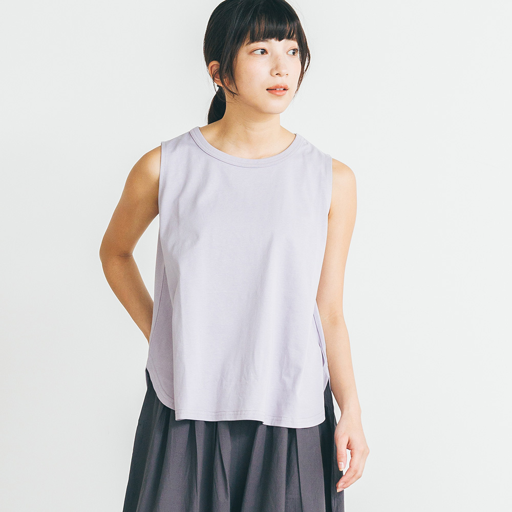 【プリュスボルメ/+borme】ノースリーブカットソー【接触冷感】