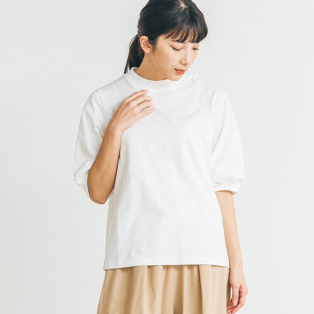 【プリュスボルメ/+borme】コットンパフスリーブカットソー