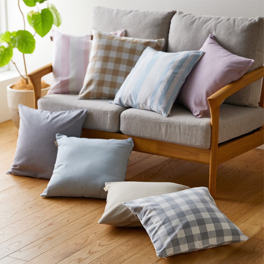 【ベルメゾン】綿素材のクッションカバー