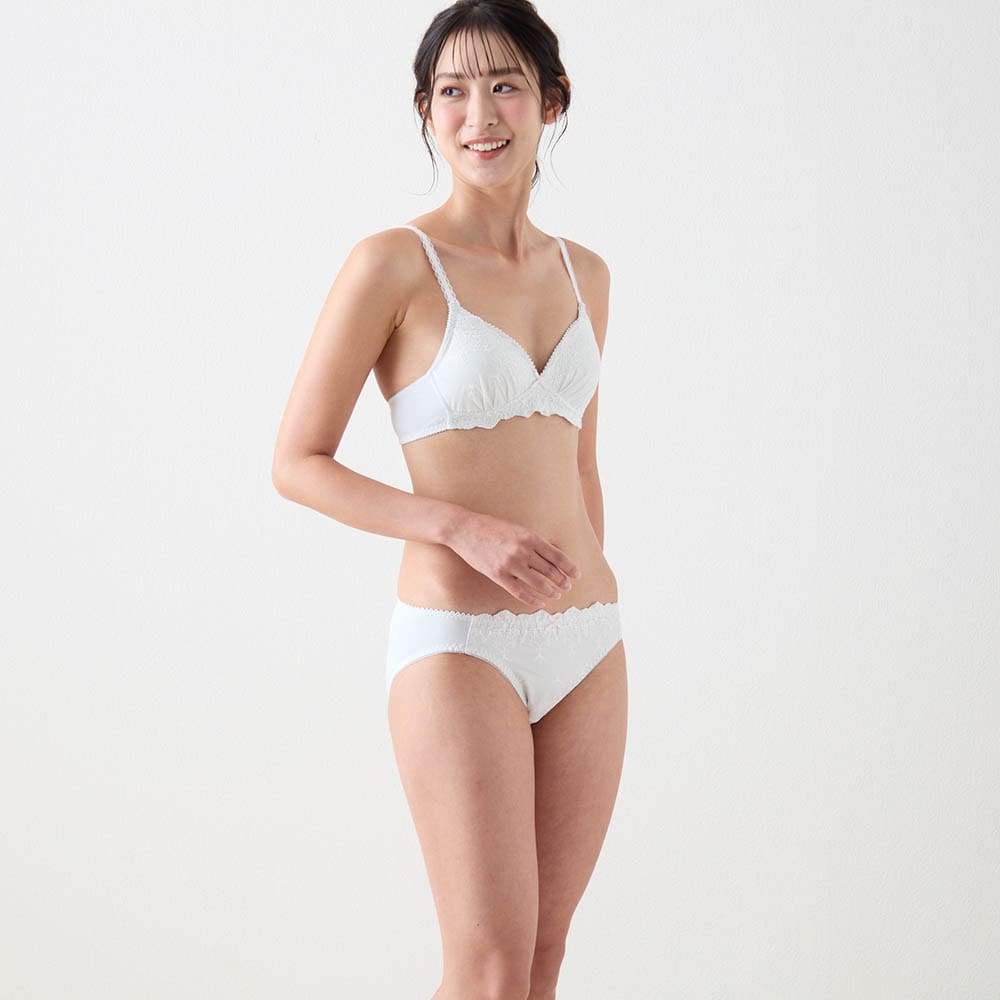 身生地綿混ノンワイヤーブラ（三角カップ）｜通販のベルメゾンネット