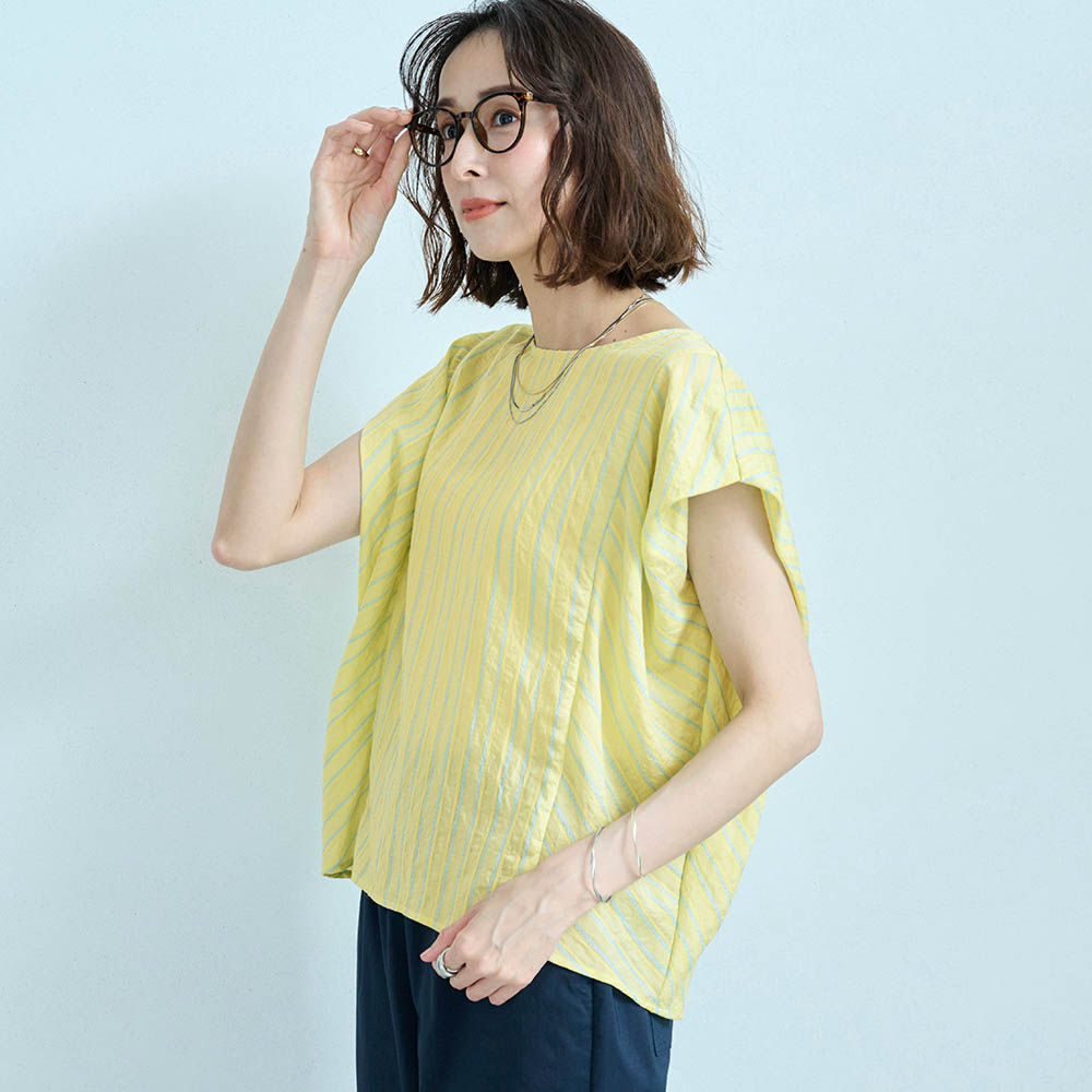 【スタイルノート/StyleNote】ジャカードストライプブラウス