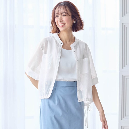 メッシュクロップドシャツ