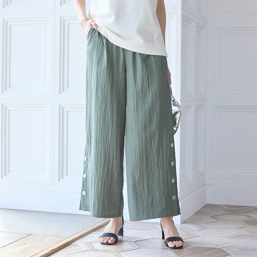 【スタイルノート/StyleNote】リネンライクワイドパンツ【セットアップ可】