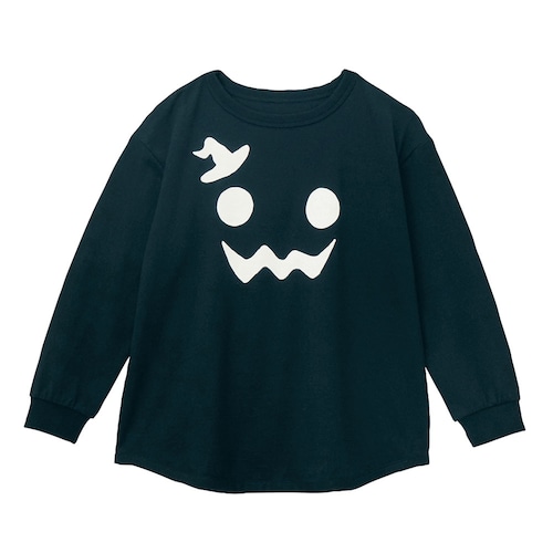 手軽にハロウィン！袖リブ長袖オバケＴシャツ 【子供服】