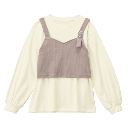 バックルデザインビスチェ＆袖ボリューム長袖Ｔシャツセット 【子供服】