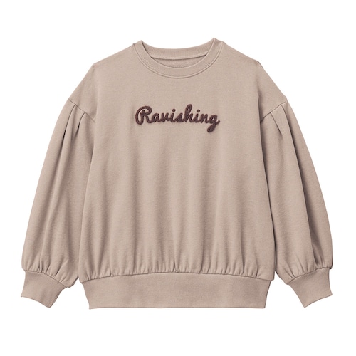 肩タックボリュームスリーブ裏毛ロングプルオーバー 【子供服 長袖】