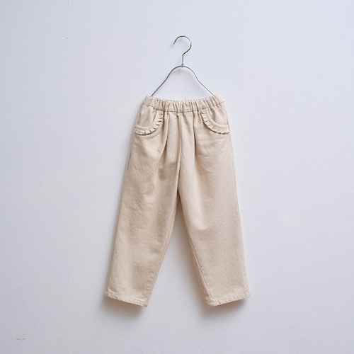 おなかすっぽり股上深めのフリル使いロングパンツ 【子供ズボン】