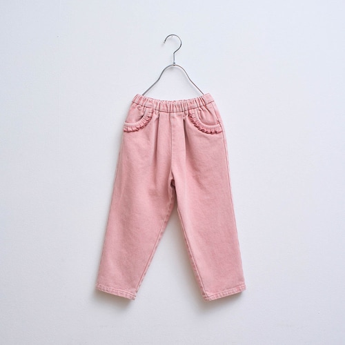 おなかすっぽり股上深めのフリル使いロングパンツ 【子供ズボン】