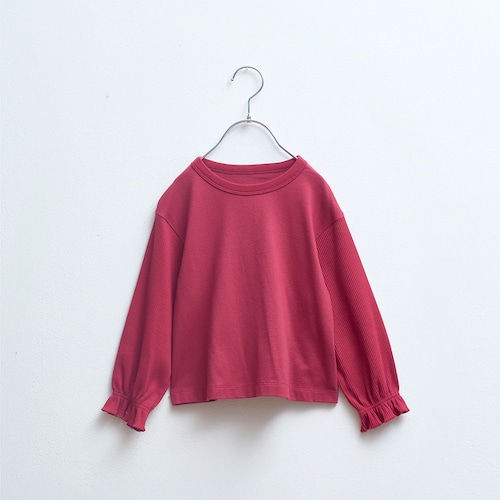＼再入荷／ マイニチお洗濯してもよれにくい袖リブ使い長袖プルオーバー 【子供服】