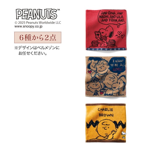 【クリアランス】【1回のみお届け】 「スヌーピー」デザインハンカチ 2枚セット
