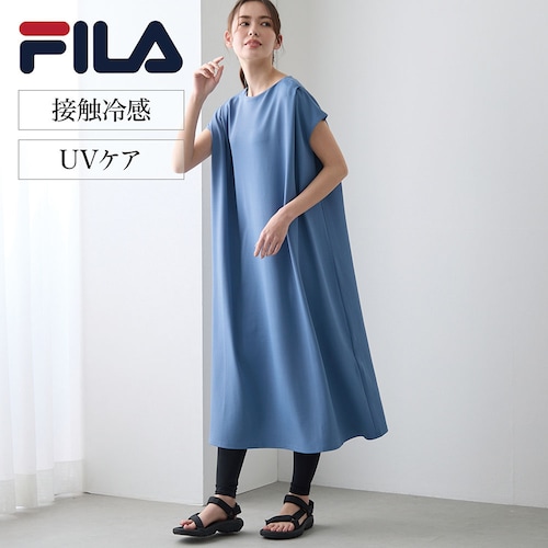 接触冷感フレンチスリーブワンピース