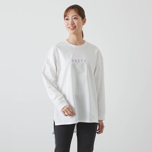 バックスマイルプリント長袖ラッシュＴシャツ