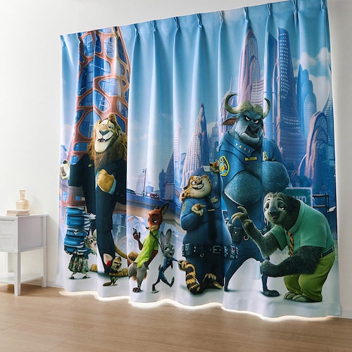 まるで映画館のような迫力。一枚仕立ての遮光・形状記憶カーテン「ズートピア」