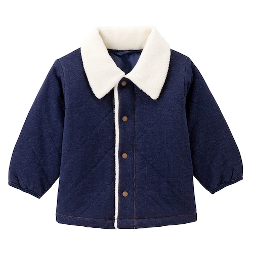デニム風キルティングジャケット 【ベビー服 防寒】