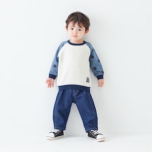 オートミール×ドット／モデル身長88cm・90サイズ着用