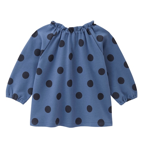 襟ギャザー総柄プルオーバー 【ベビー服 長袖】