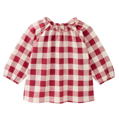 襟ギャザー総柄プルオーバー 【ベビー服 長袖】