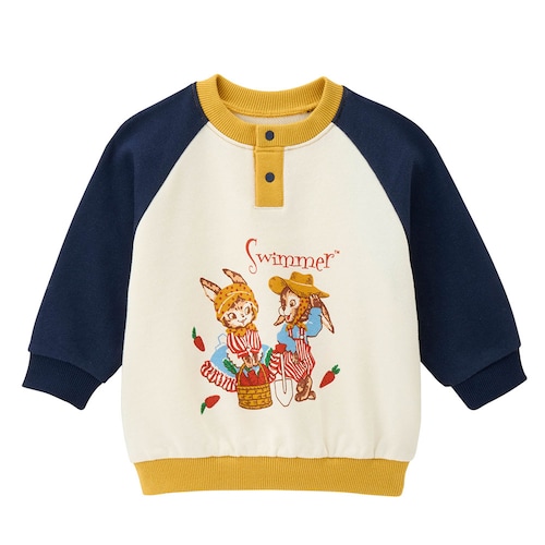 SWIMMERコラボ 配色ラグランプリント裏毛スウェット 【ベビー服 長袖】