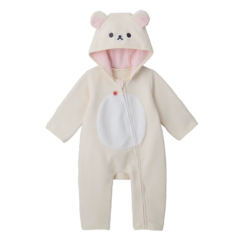 リラックマベビー フード付きボア前開きジャンプスーツ 【ベビー服 長袖】