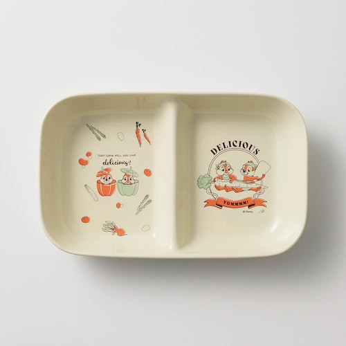 洗い物が減る２つ仕切りのランチプレート(選べるキャラクター)