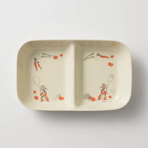 洗い物が減る２つ仕切りのランチプレート(選べるキャラクター)