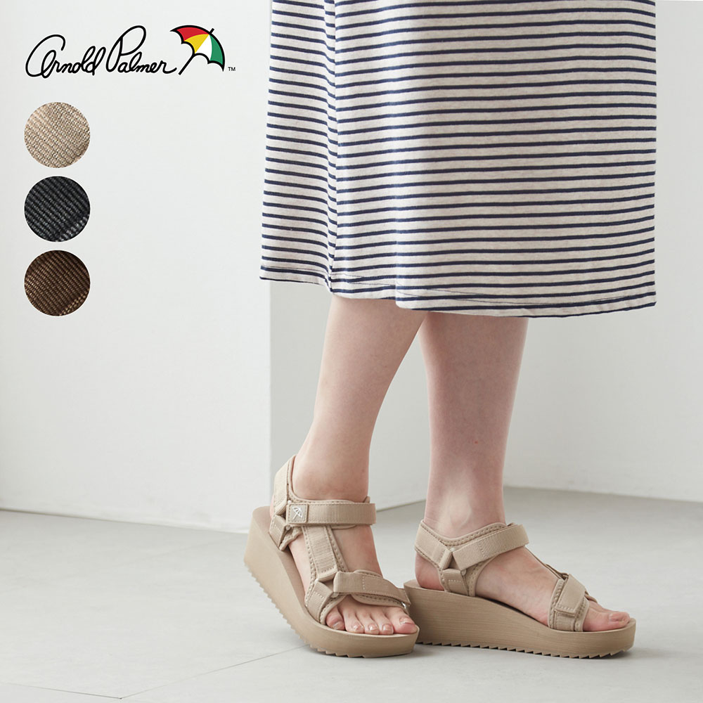 【アーノルドパーマー/ARNOLD PALMER】厚底ウェッジスポーツサンダル