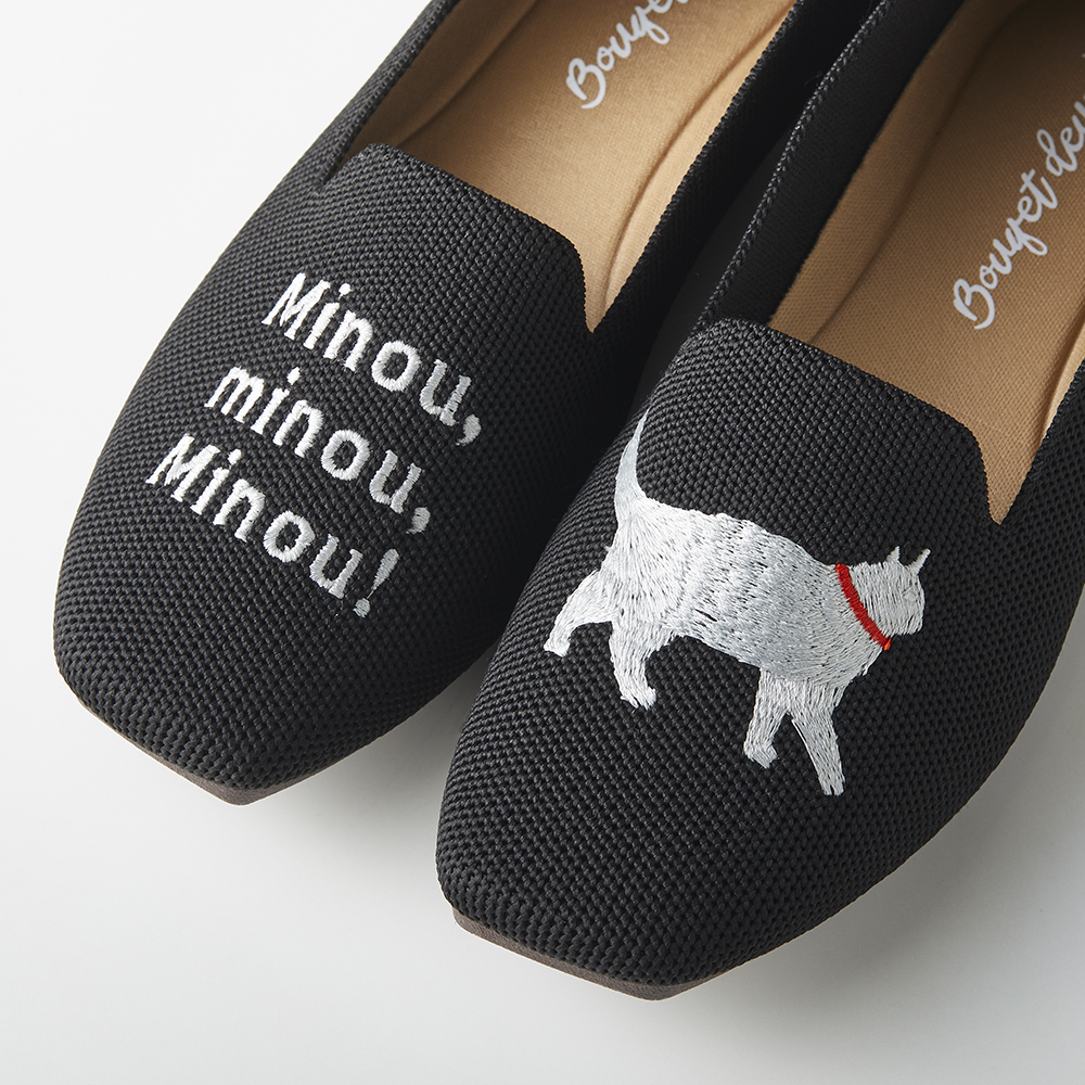 ネコモチーフ刺しゅうニットシューズ ネコモチーフ刺しゅうニットシューズ