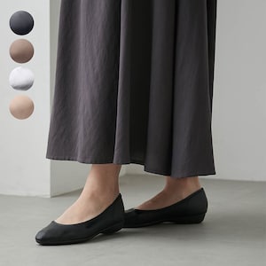 【ベルメゾン】足あたりのやわらかいアーモンドトウシューズ[日本製]