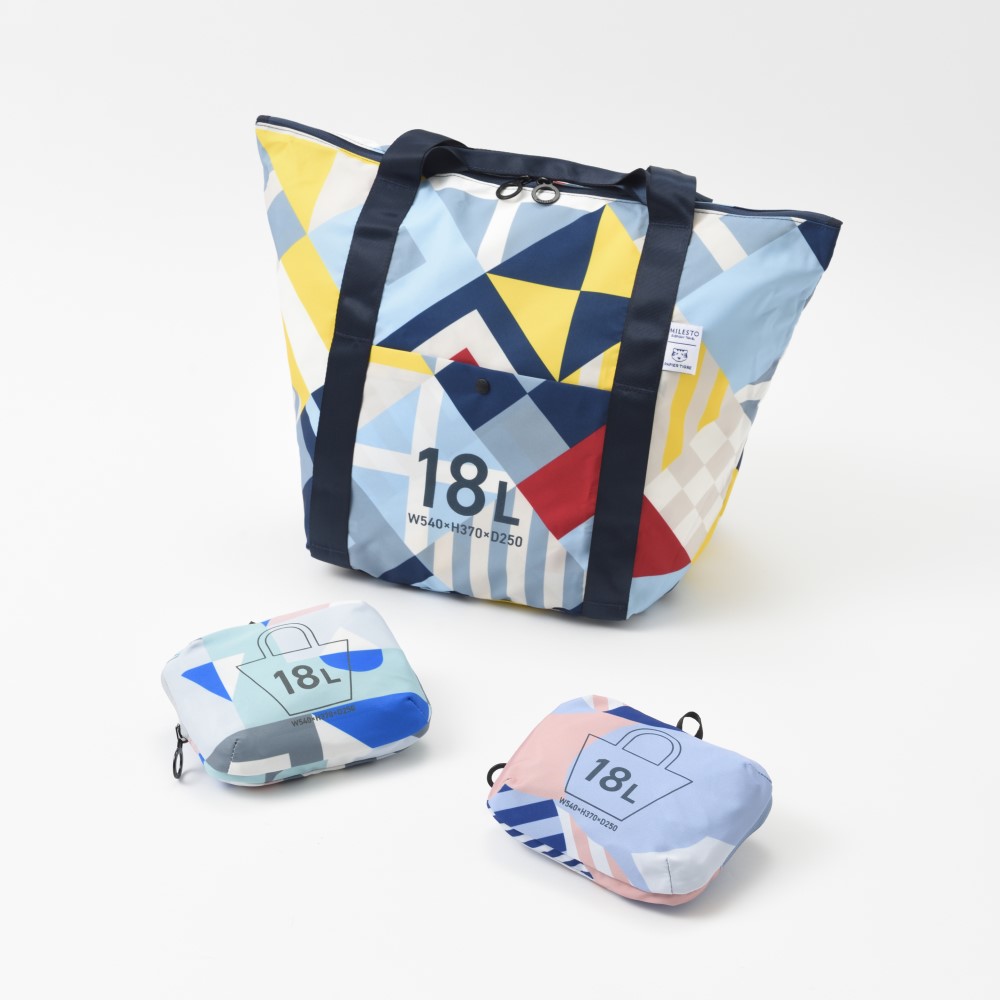 【ミレスト/MILESTO】【MILESTO×PAPIER TIGRE】キャリーケースに取り付け可能な折りたたみトートバッグ 【ミレスト/MILESTO】【MILESTO×PAPIER TIGRE】キャリーケースに取り付け可能な折りたたみトートバッグ