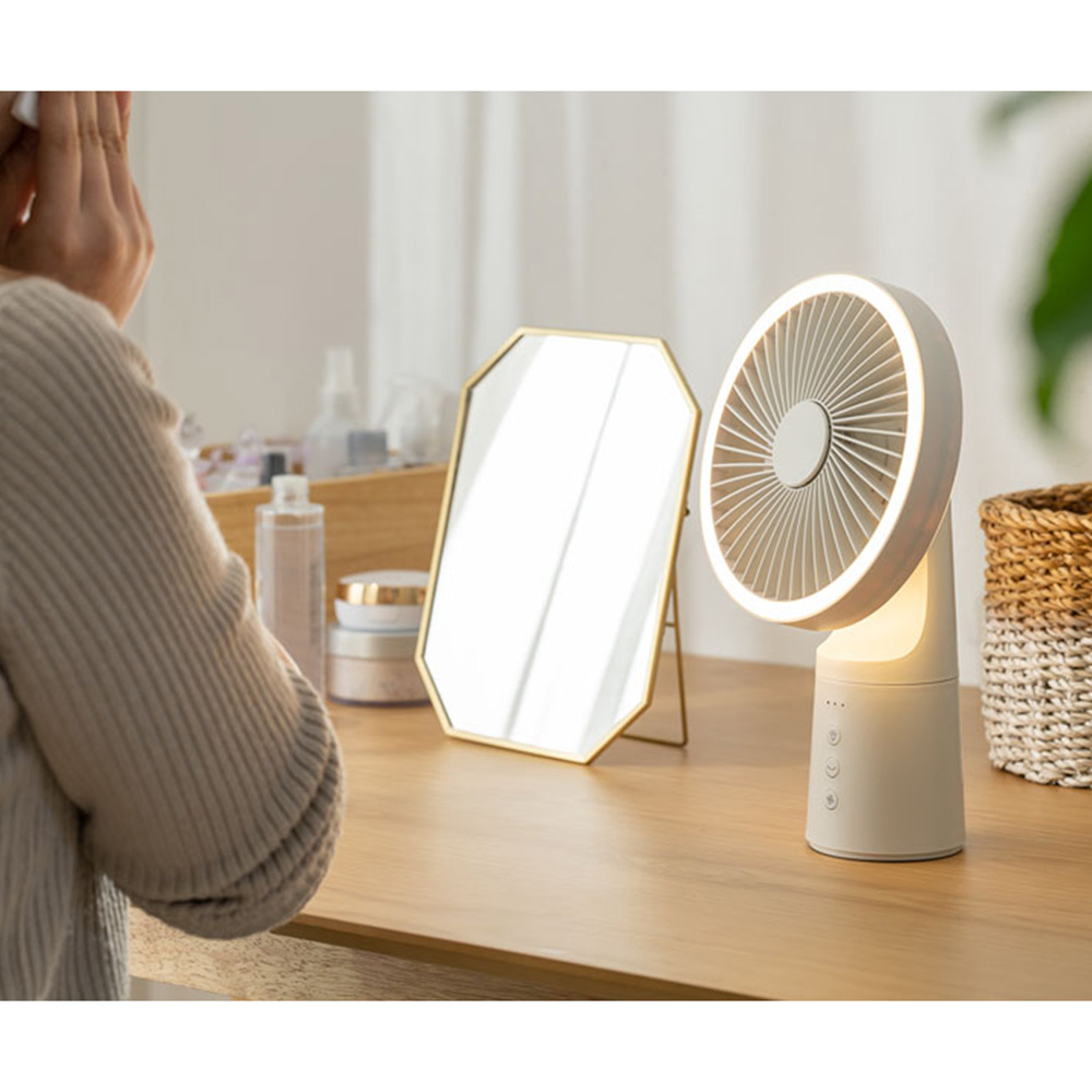 【ベルメゾン】充電式LEDポータブルマルチファン【アロマ対応】