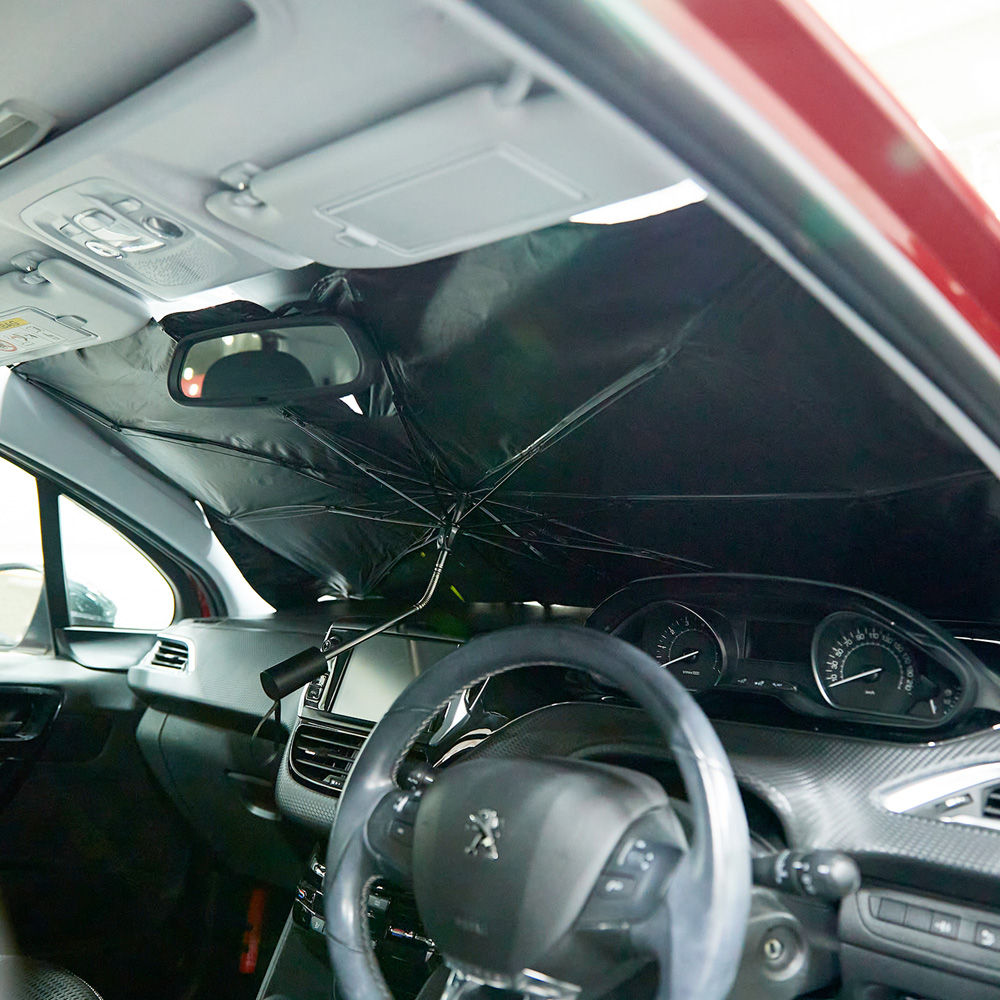 【ベルメゾン】傘のようにパッと開く!自動車用折りたたみ式サンシェード 【遮光 遮熱 UVカット】