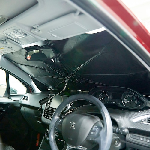 傘のようにパッと開く！自動車用折りたたみ式サンシェード 【遮光 遮熱 ＵＶカット】