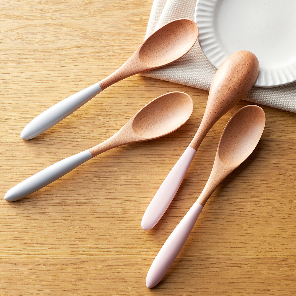 【ベルメゾン】天然木のカトラリー4本セット