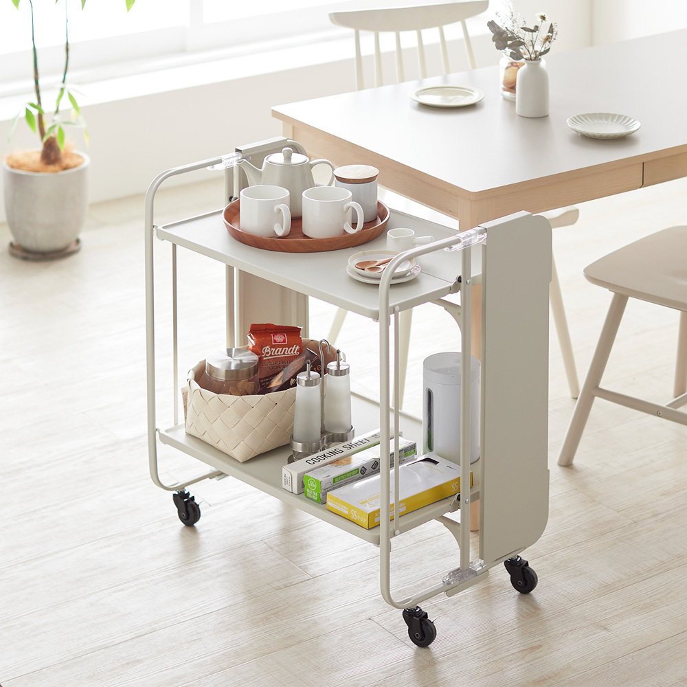 【サンロクゴ・メソッド/365methods】折りたたみできるキッチンワゴン 【フォールディングトローリー】