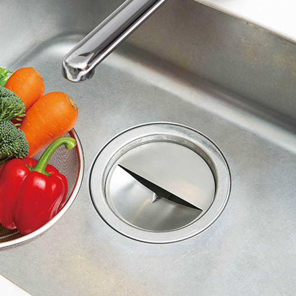 【ベルメゾン】燕三条で作るステンレス製排水口カバー 【お手入れが楽な水切りネットホルダー付き】