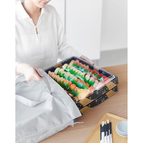 洗える持ち帰り寿司・ピザが入るレジかごバッグ