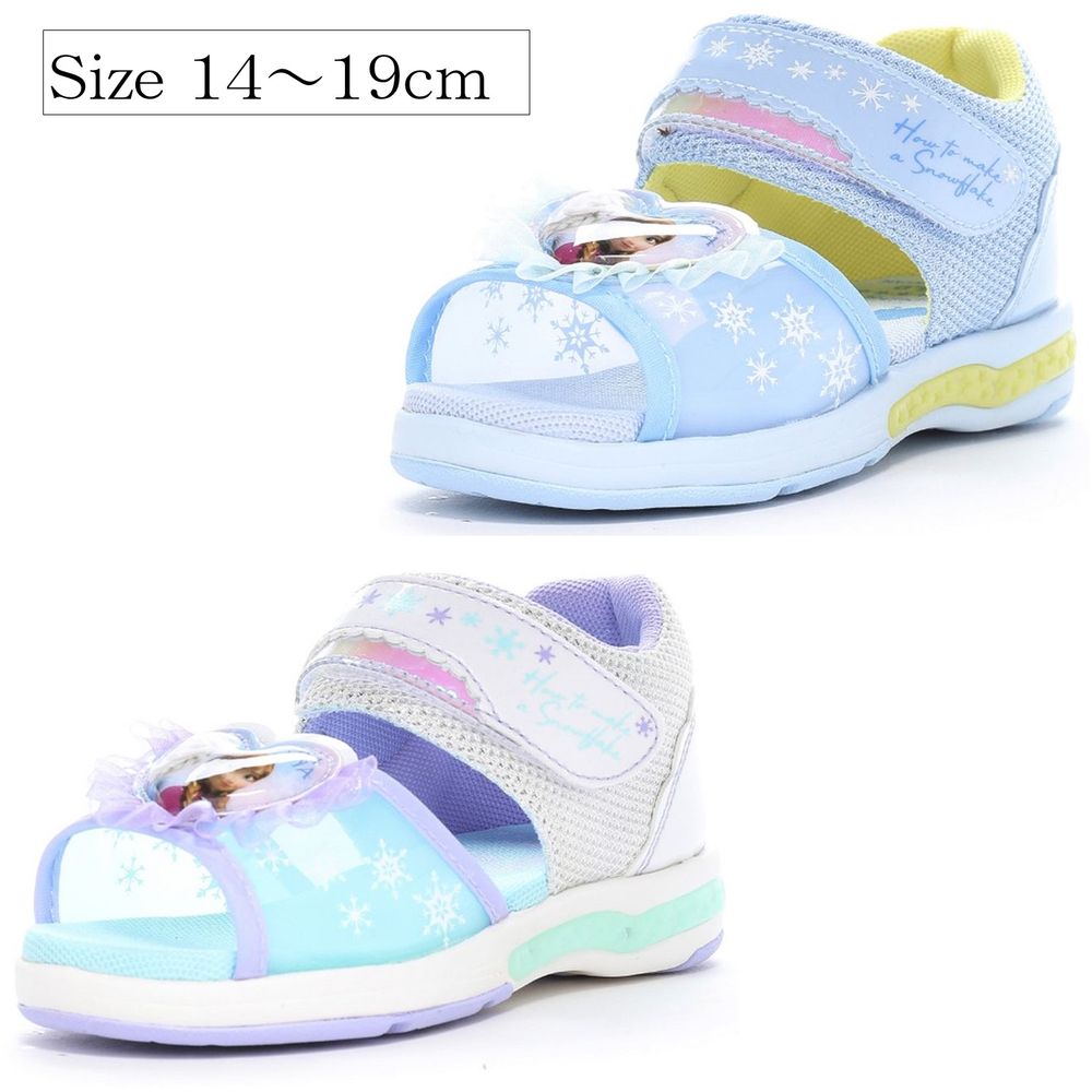 【ディズニー/Disney】かかとが光るフリル付きキッズサンダル「アナと雪の女王」