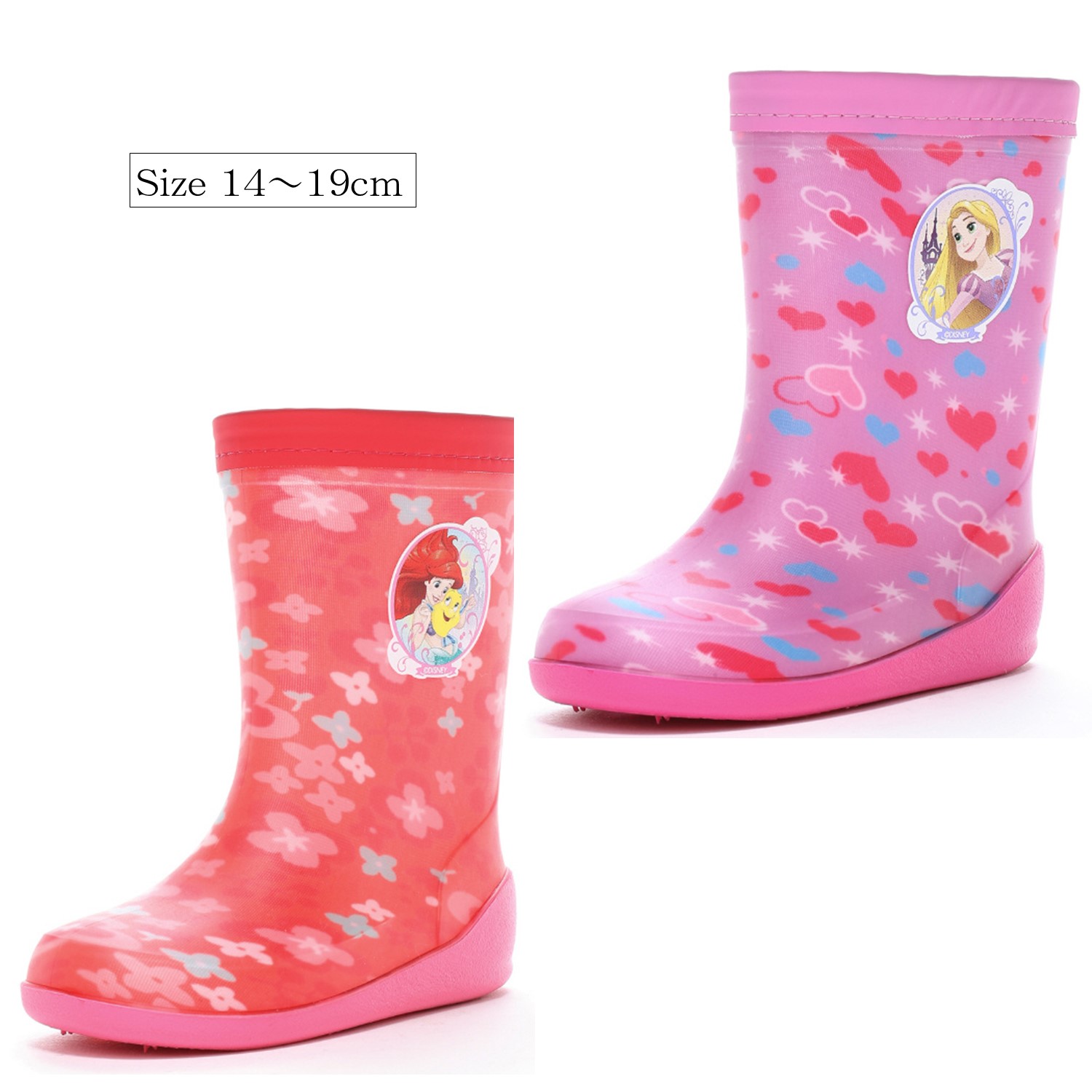 【ディズニー/Disney】キッズ用レインブーツ「ディズニープリンセス」