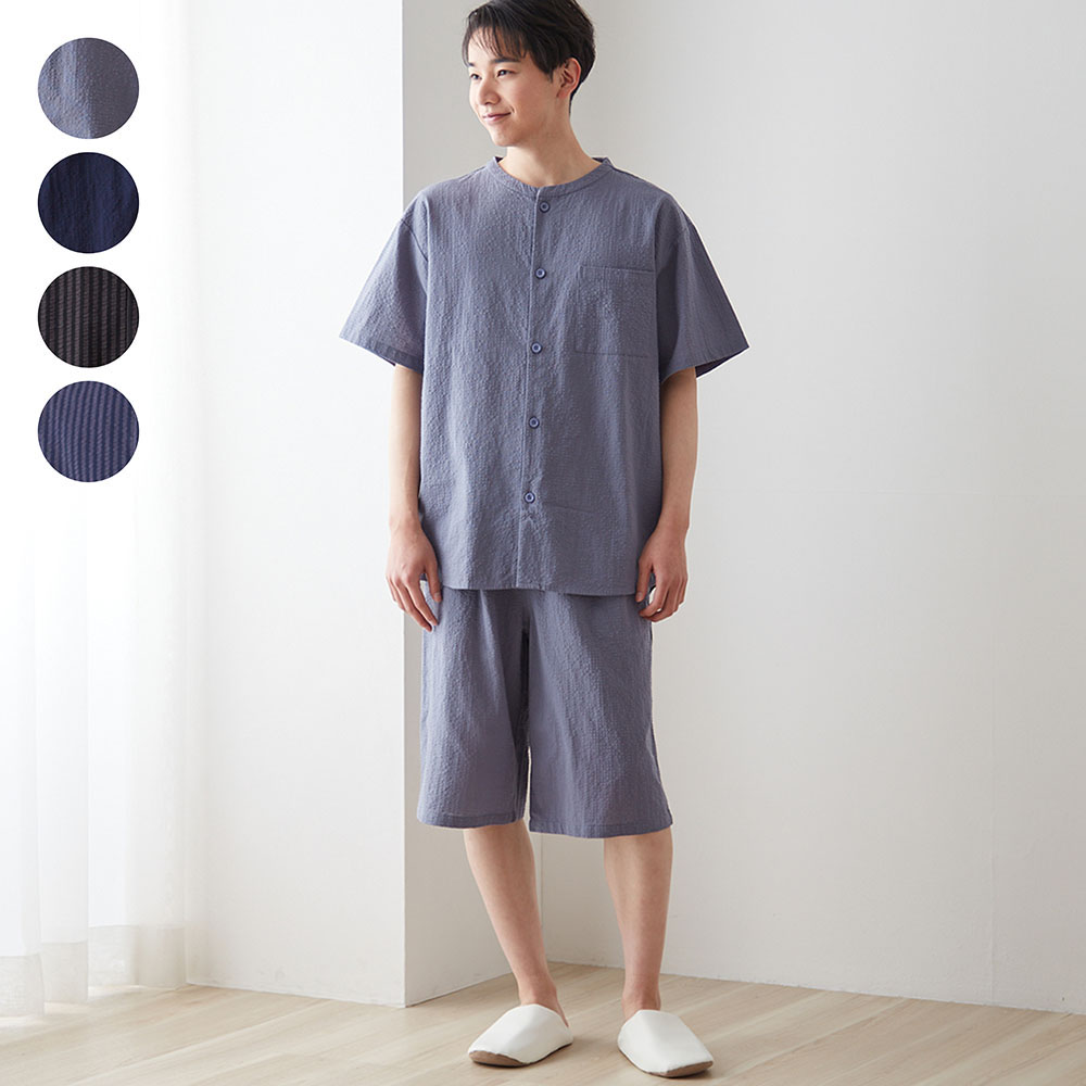 【ベルメゾン】【メンズ】コットンサッカーパジャマ 【身生地綿100%】