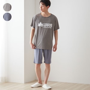 【ロゴス/LOGOS】【メンズ】カチオン天竺半袖半ズボンパジャマ