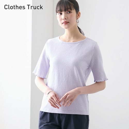 カットサッカー素材5分袖Tシャツ