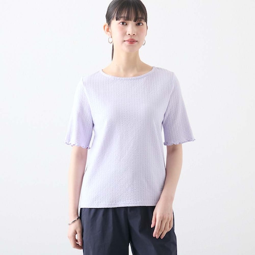 カットサッカー素材5分袖Tシャツ